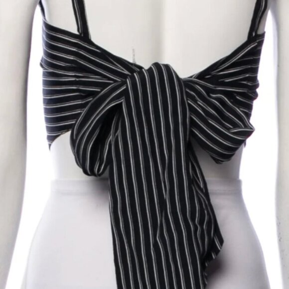 Faithfull The Brand Square Neckline Crop Top in San Cristobal Stripe - Picture 2 of 5